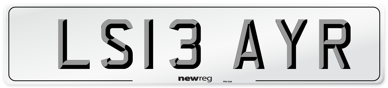 LS13 AYR Number Plate from New Reg